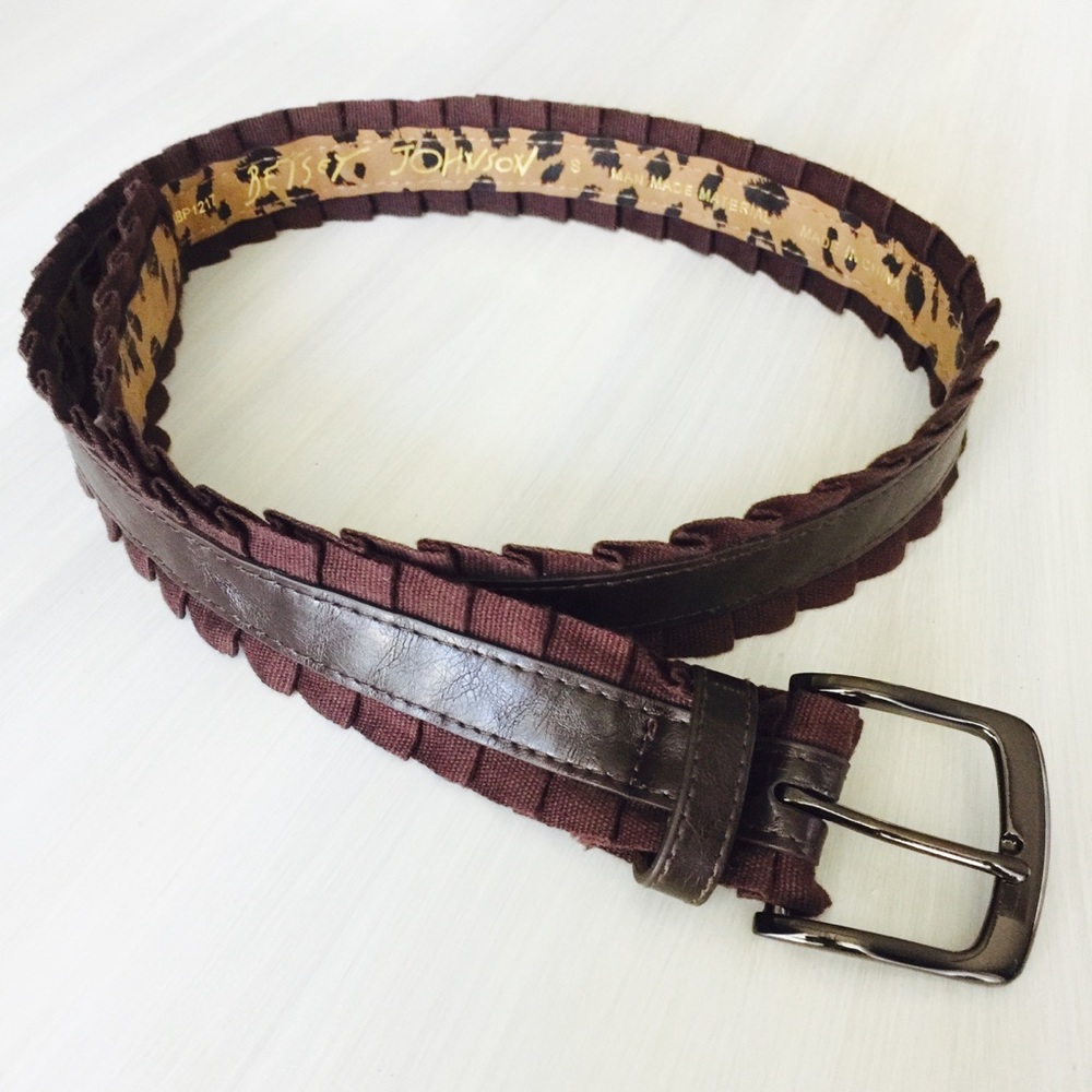 Betsey Johnson brown belt, cheetah print inside